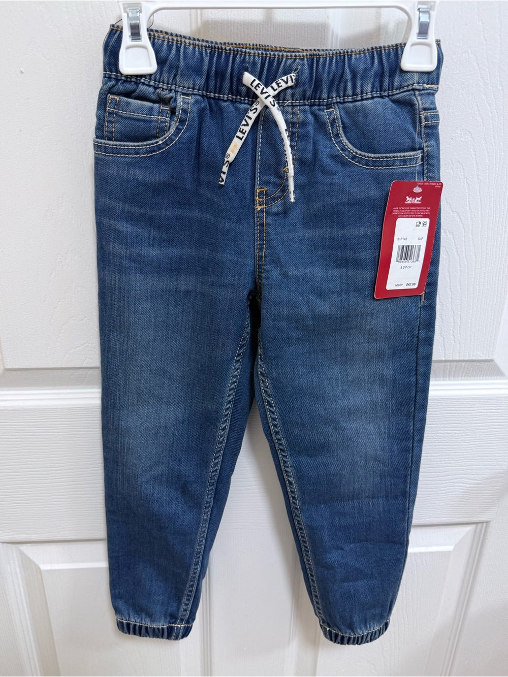 NWT Levi's Kids' Blue Elastic-Waist Jogger Jeans, Size 5